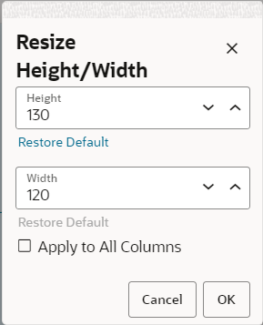 Resize Height or Width Resize Height or Width
