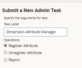 This image shows dimension attribute manager task.