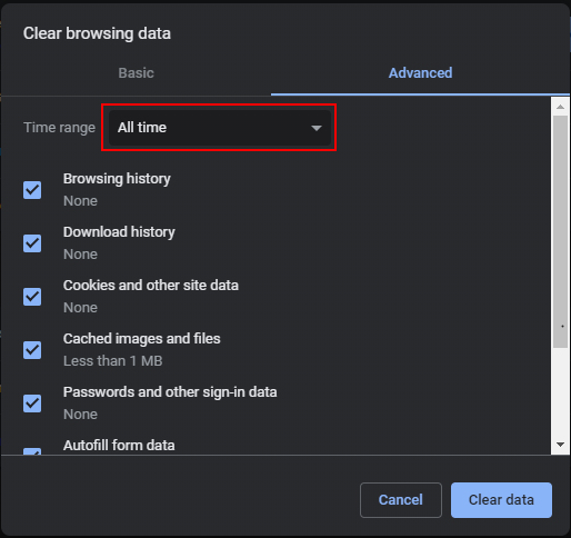 Chrome Clear Browser Cache