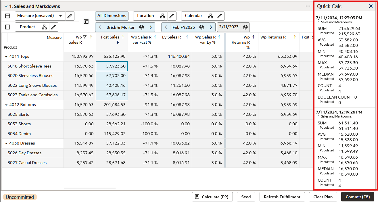 Quick Calc – Last Two Results