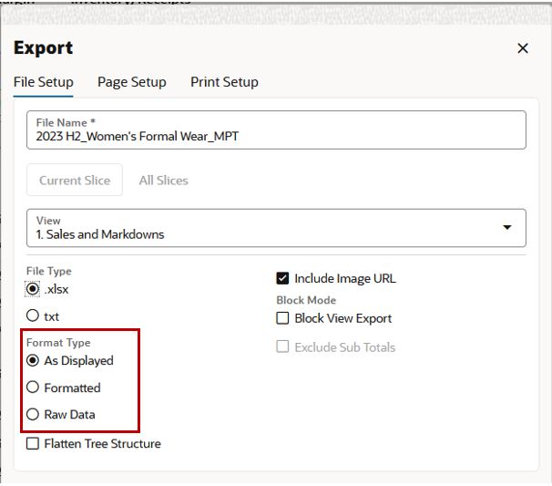 Image showing the format types, as displayed, formatted and raw data.