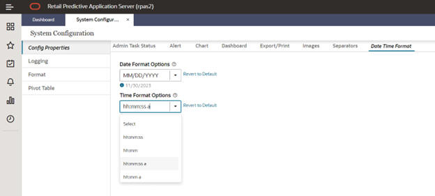 This image shows the time format option. This image shows the time format option.