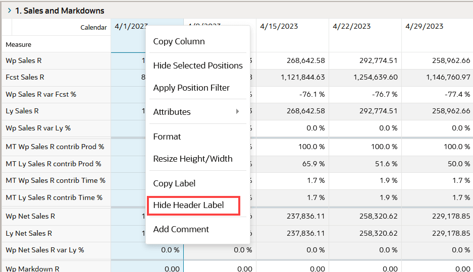 Hide Header Label menu Hide Header Label menu