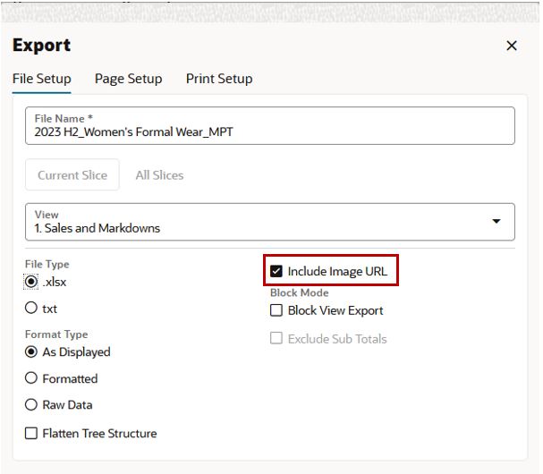 File Setup Include Images URL