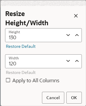 Resize Height or Width Resize Height or Width
