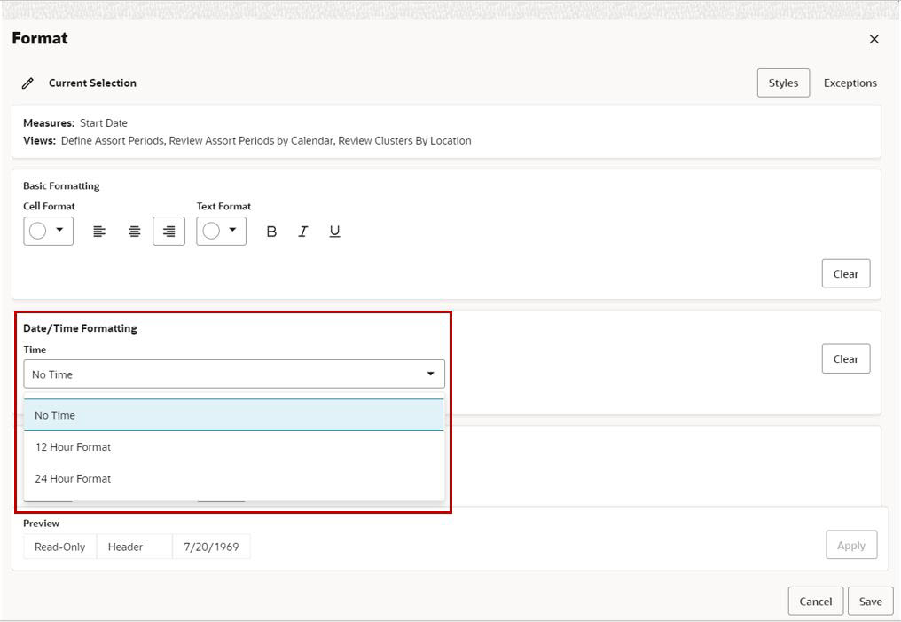 Time Formatting Field