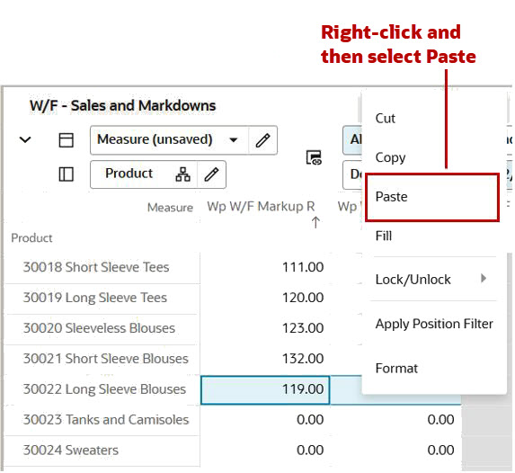 Select the Destination Cell and use the Right-click Functionality