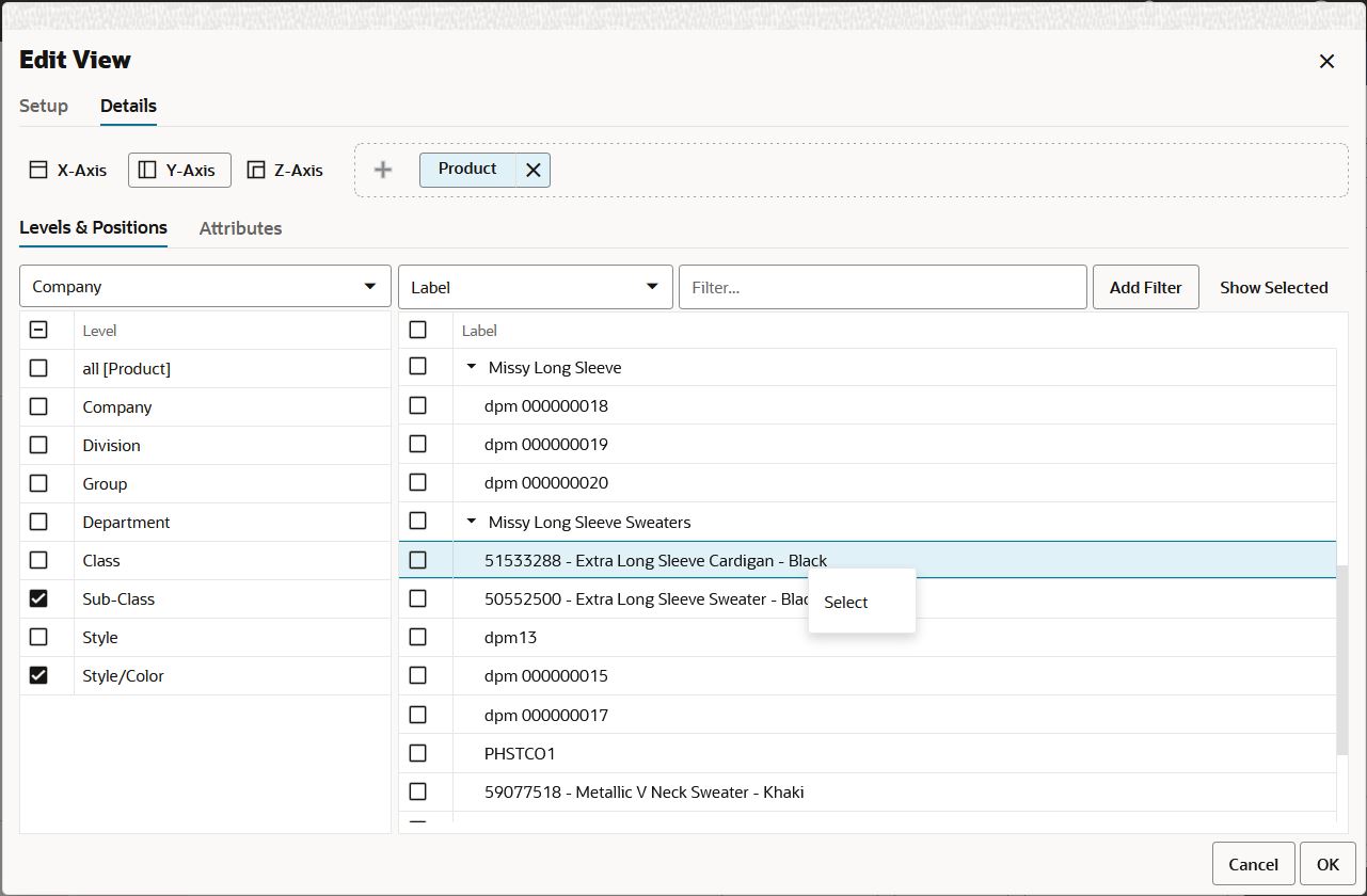 Context Menu Select Position in Edit View
