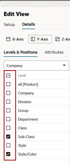 Show and Hide Levels