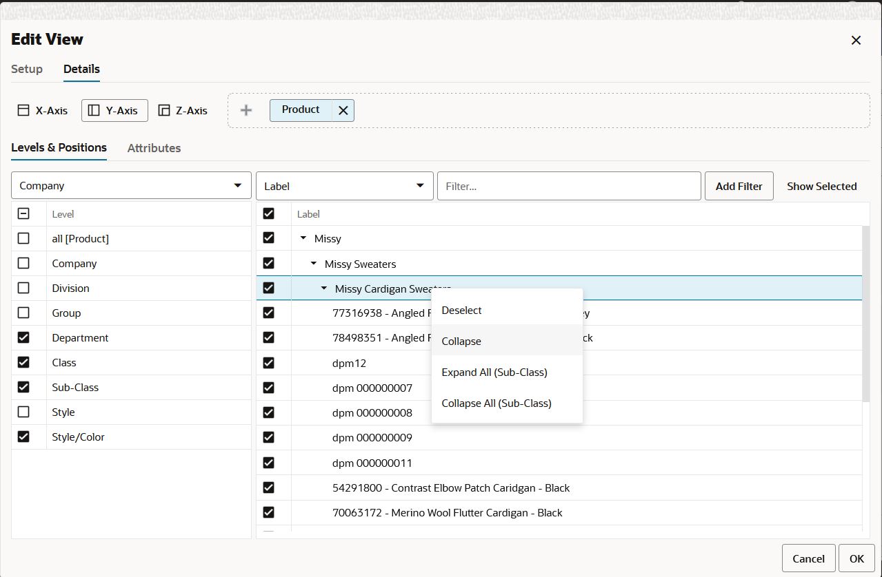 Collapse Position Level