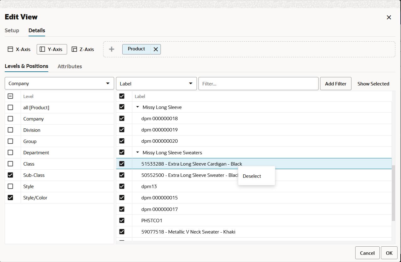 Context Menu Deselect Position in Edit View