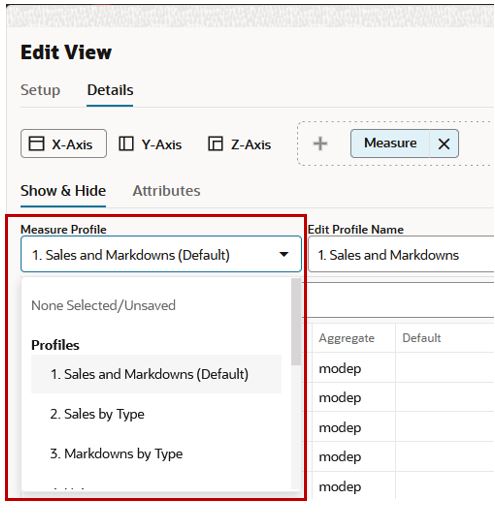 Select Measure Profile