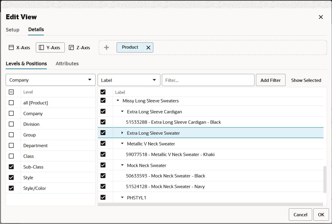 Expand and Collapse Levels