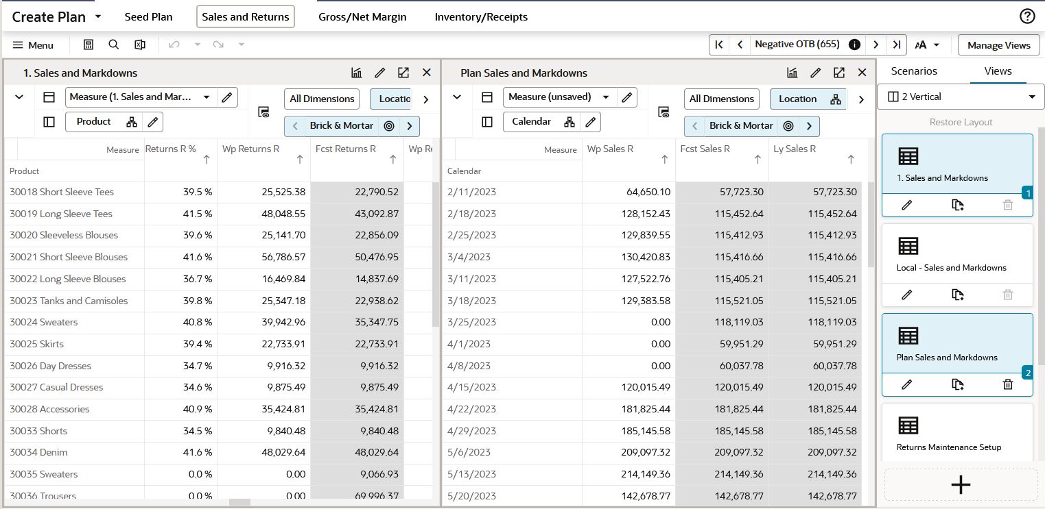 Two Vertical View Layout