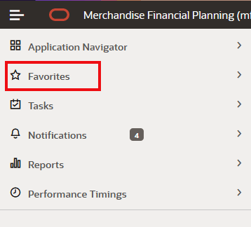 Favorites Menu Favorites Menu