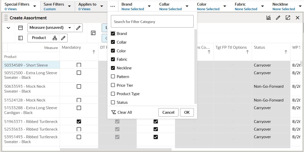 Attribute Filters Category