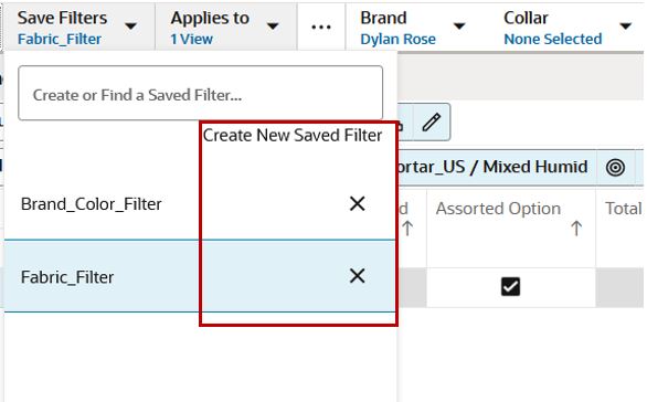 Delete Save Filters