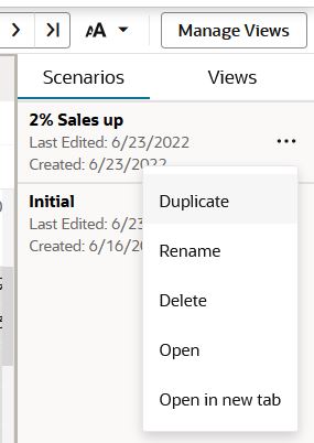 Actions Performed on a Scenario