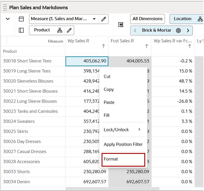 Formatting Measure Data