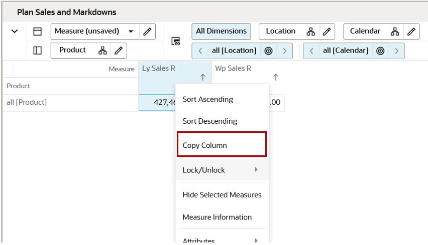 Context Menu Copy Column