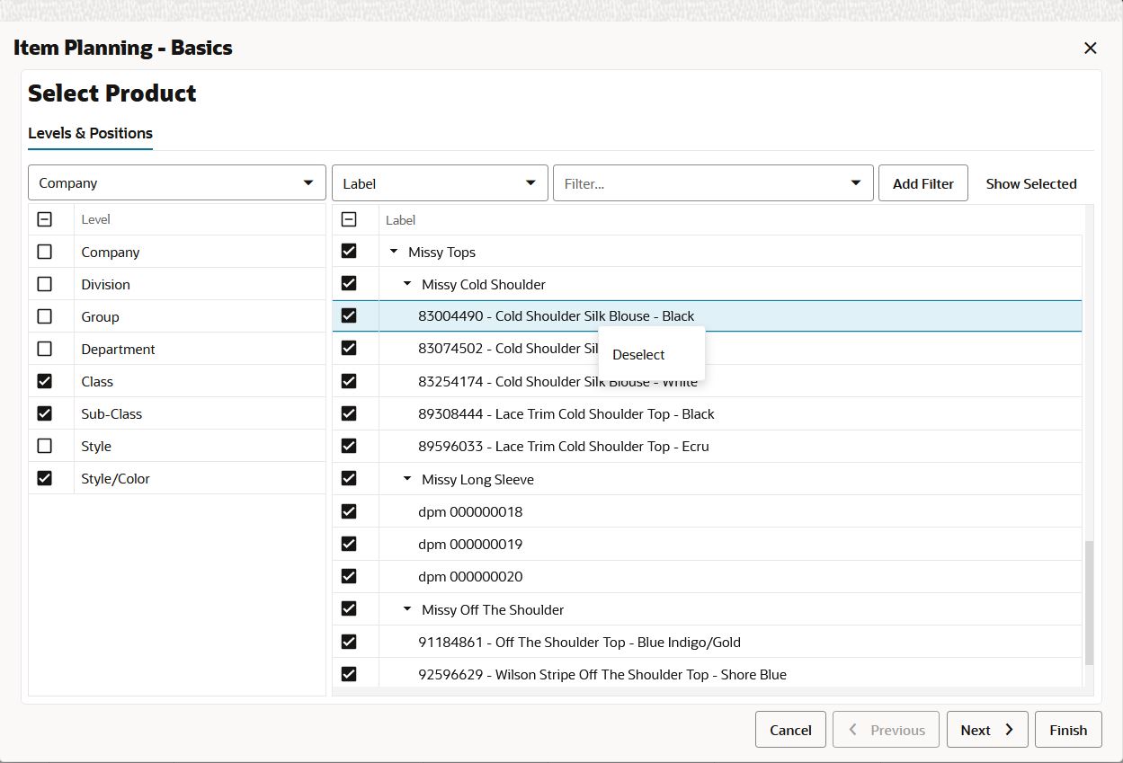 Wizard Context Menu Deselect Position