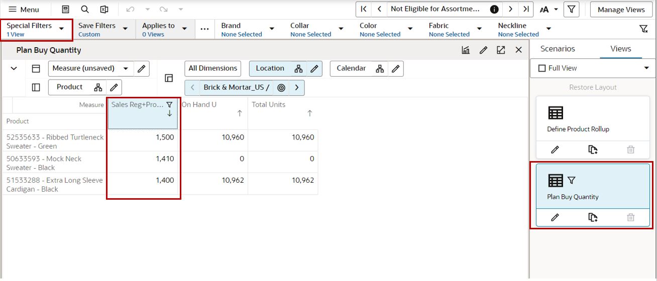 Special Filters and Measure Filters