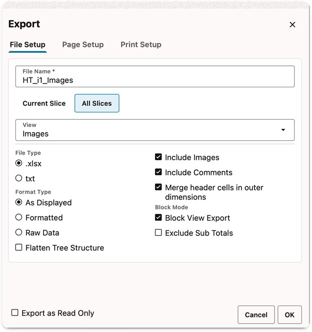 Export File Setup for All Slices xlsx