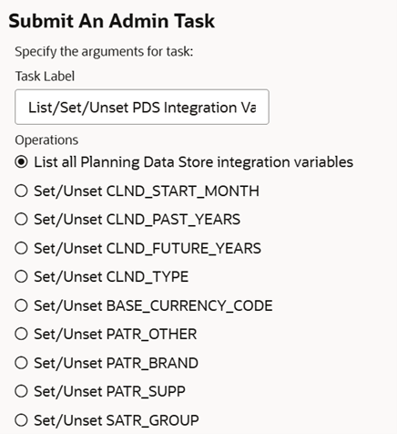 List/Set/Unset PDS Integration Variables