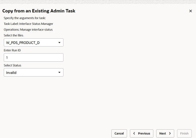 This image shows copying from existing admin task.