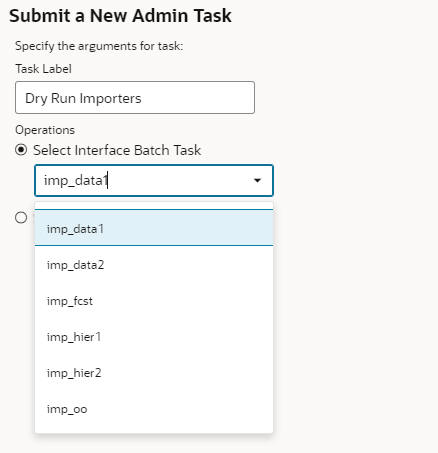 This image shows interface batch task.