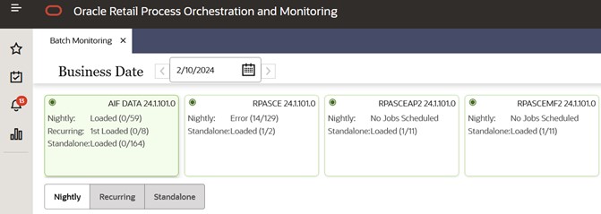 This image shows multiple rpasce batch schedules.