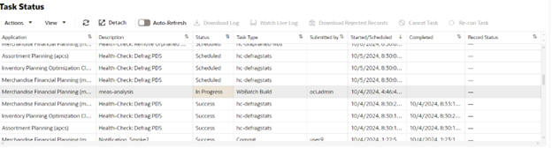 This image shows the status as it is udated.