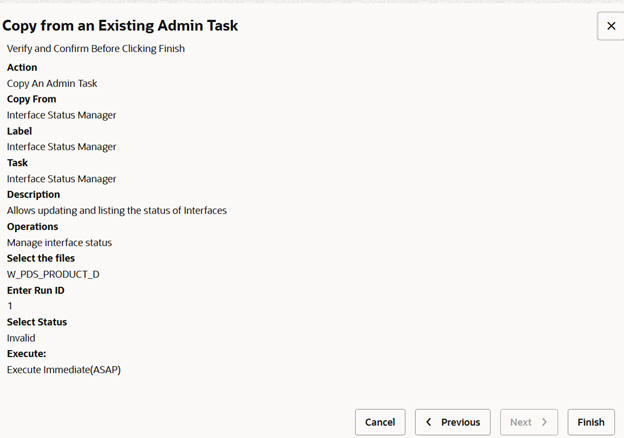 This image shows submitting existing admon task.