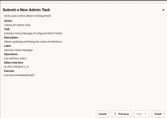 This image shows submit interface status