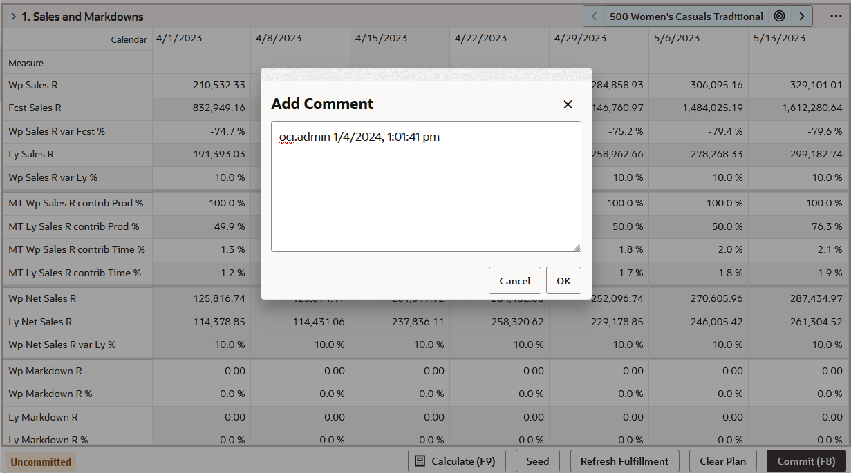 Add Comment Dialog Box