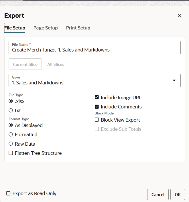 Export – Include Comments