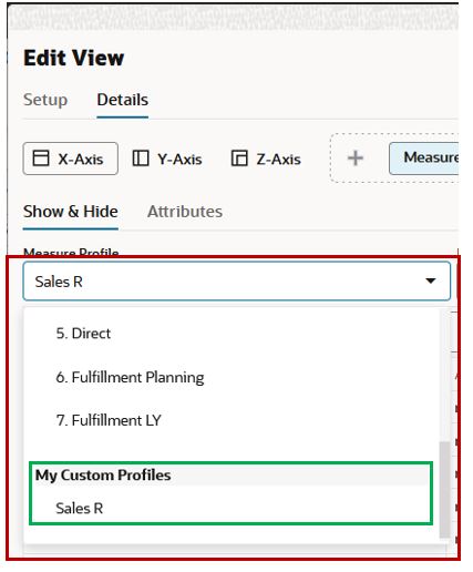 User-Defined Measure Profile