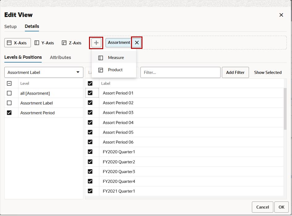 Add or Remove Dimensions