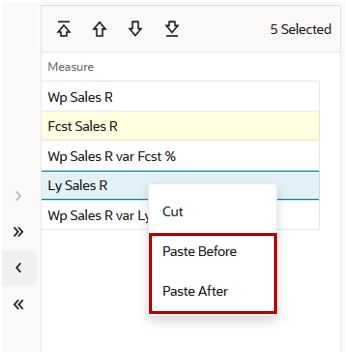 Re-Order Measure: Paste Selected Measure
