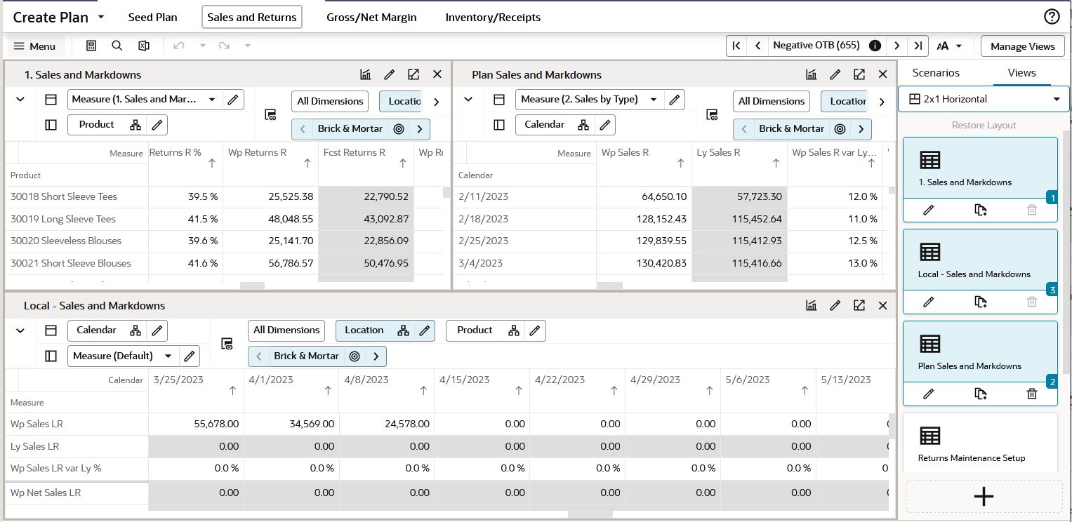2 x 1 Horizontal Layout