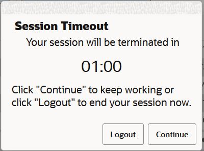 Session Timeout Message