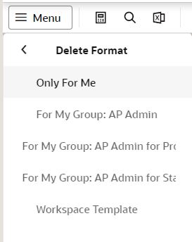 Delete Format Options