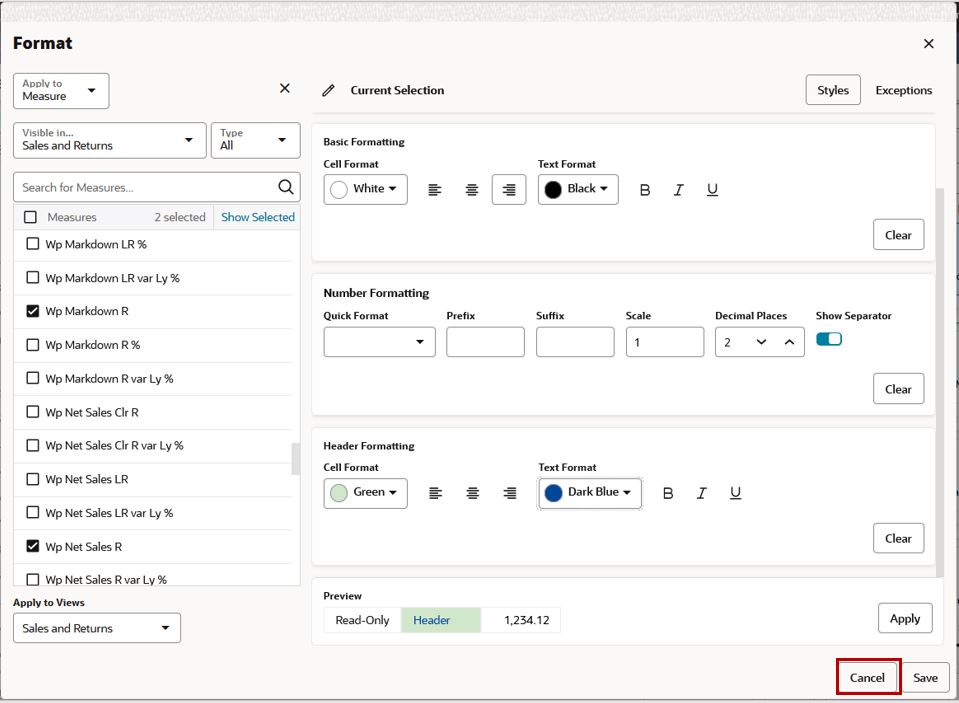 Close the Format Window