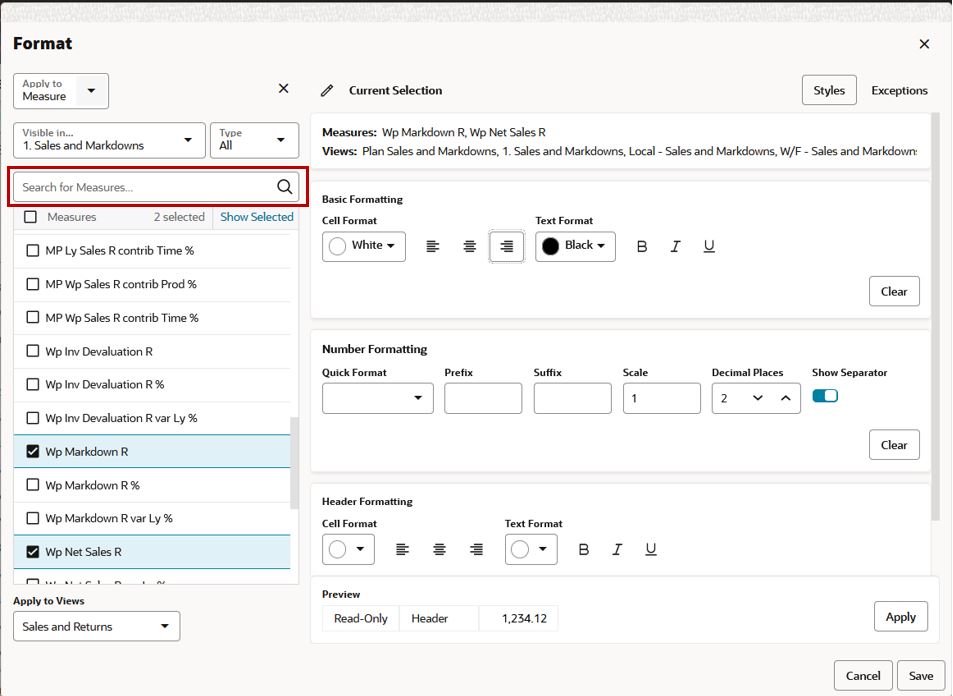 Filter to Select Measure