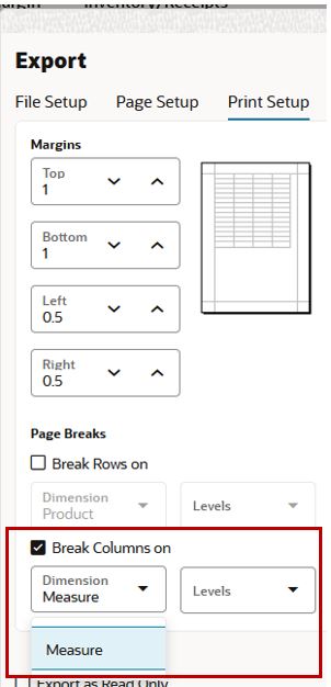 Print Setup Print Gridlines