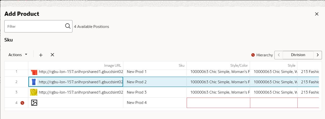 Highlighted Errors in the Add Product Window