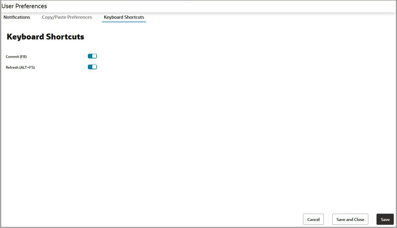 Keyboard Shortcut Preference