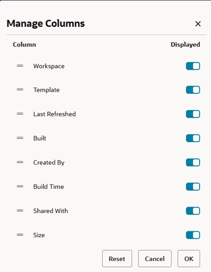 Manage Columns