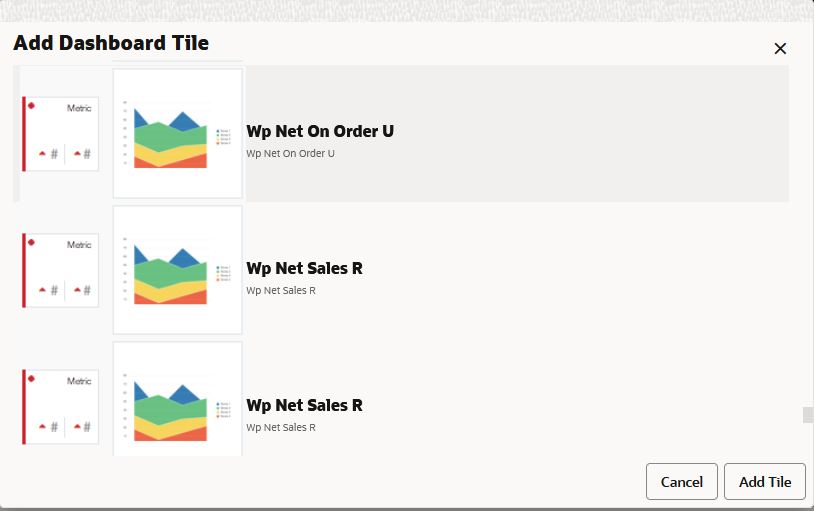 Available Metric Tiles