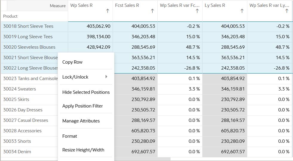 Select Rows to Resize